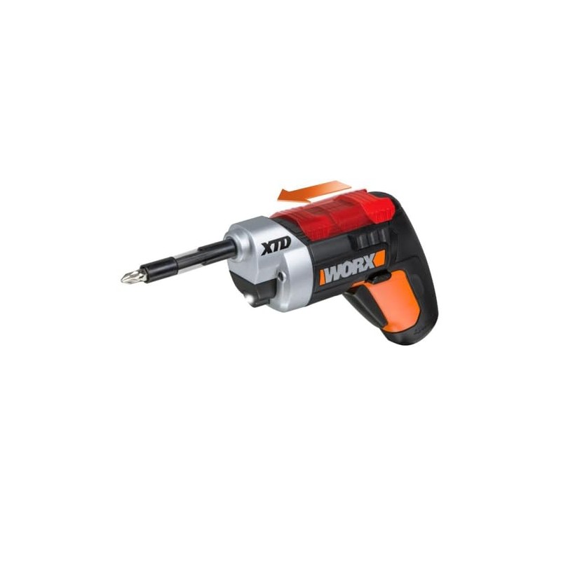 Worx WX252L 4V XTD Xtended Reach Cordless Screwdriver, Red