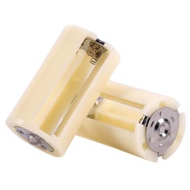 4PCS translúcido AA a tamaño D Adaptador de convertidor de batería Estuche de batería AA convertidor de Caja de Soporte de batería conversión paralela Casos de Cajas Blanco