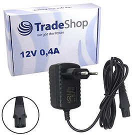 Trade-Shop Premium Charger 12 V 0.4 A for Braun Shaver Series 1 170, 190, Series 3 300, 320, 330, 340, 350, 350CC, 360, 370, 370CC, 380, 390, 390CC