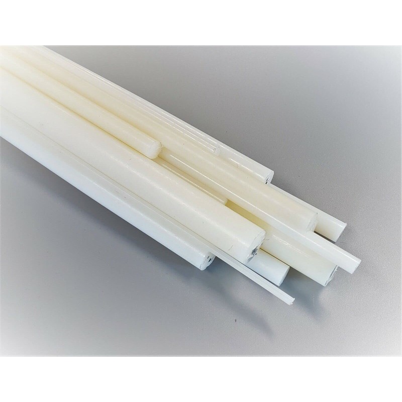 Nylon Plastic Round Rod Solid Stock Natural White Colour Diameters