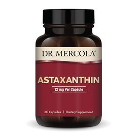 Dr. Mercola Astaxanthin 12 mg, 30 Cápsulas, Suplemento Dietético Antioxidante, Apoyo Nutricional Para Piel, Ojos y Bienestar Celular