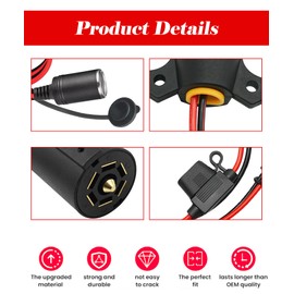 BTROVIA New Upgrade 7-Way Plug Power Access Fits for RV-Style Truck Power Connector Adapter,10AWG 7-Way Blade to 2-Pin SAE 12V Power Source (2FT)