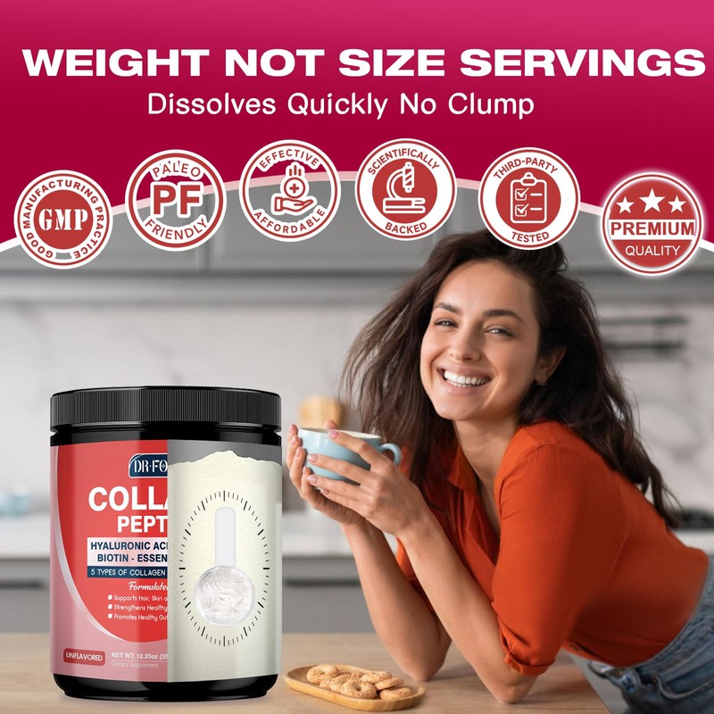 Multi Collagen Peptides Powder with Probiotics - Type I II