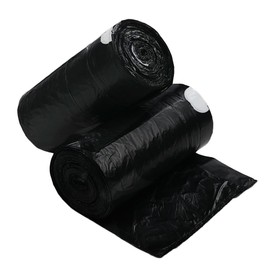 Dynko Small Bin Liners Bags, 10 Liter Drawstring Trash Bag, Black Bin Bags