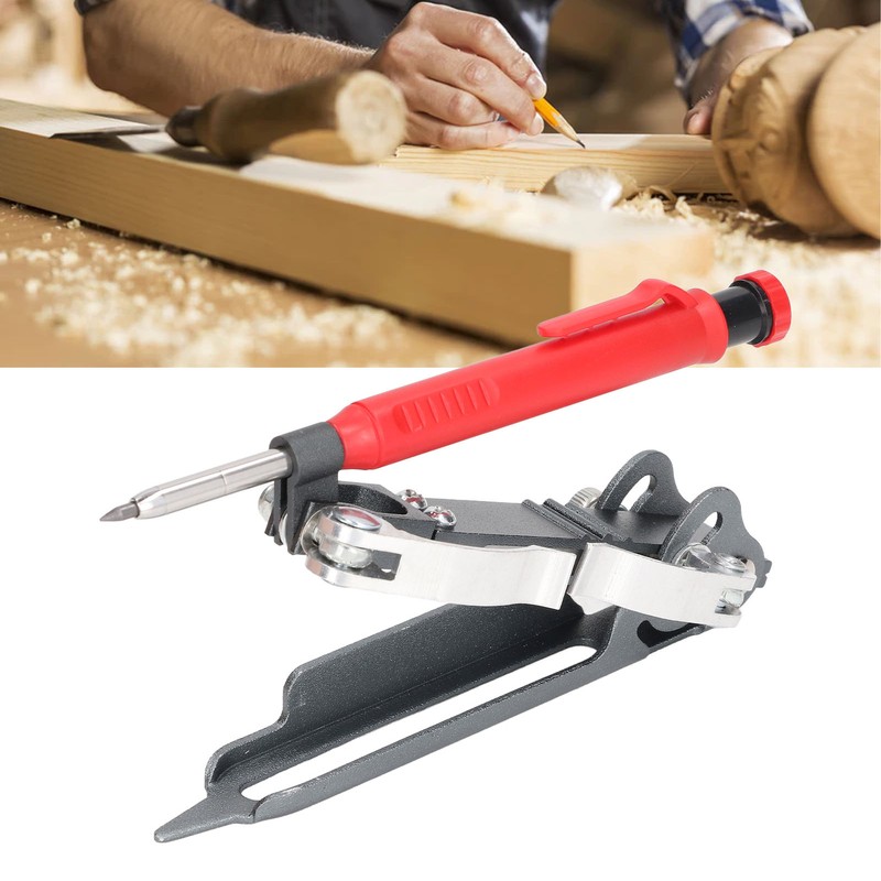 Multifunctional Scribing Tool Woodworking Compass Edge Ruler Countour Line Measuring