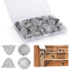 50 pcs Stainless Steel Carpenter Bee Corks, 0.7″ W × 0.6″H Tapered Bee Hole Plug for Outside Porches Lumber, Metal Bee Hole Repair Tool