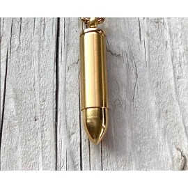 Fashion Jewelry BULLET GUN CREMATION ASHES Pendant 925 Sterling Silver 22" Necklace men women