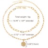 JeeweLife S Initial Necklaces 18K Gold Plated Layered Paperclip Chain
