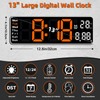 Fuloon 13 inch Large Digital Wall Clock, Digital Alarm Clock,