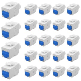 Cat6 Keystone Jack 24 Pcs【EC Listed】 Toolless Unshielded (UTP) Modular RJ45 Female for cat6/cat5e Cable (Cat6A)