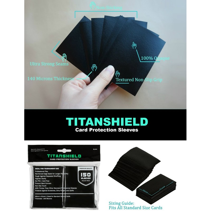 TitanShield (150 Sleeves/Bordeaux Red) Standard Size Board Game Trading Card