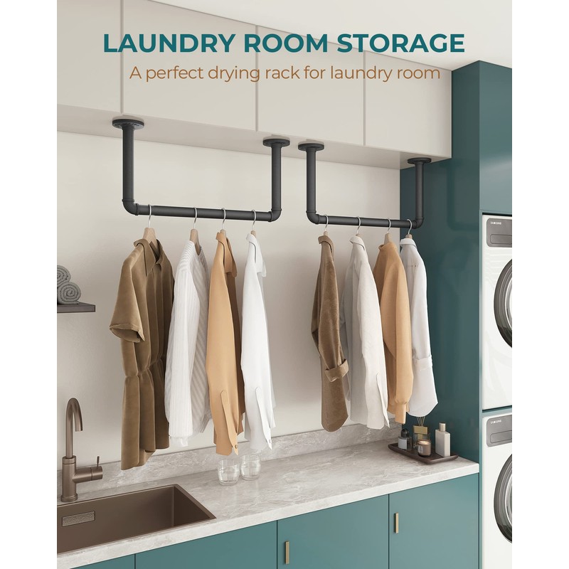 OROPY Industrial Pipe Clothes Rack 21.2” Set of 2, Heavy