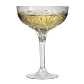 AIOS Pack of 20 Champagne Coupe Glasses Made from Recyclable BPA Free Plastic. Dishwasher Safe.