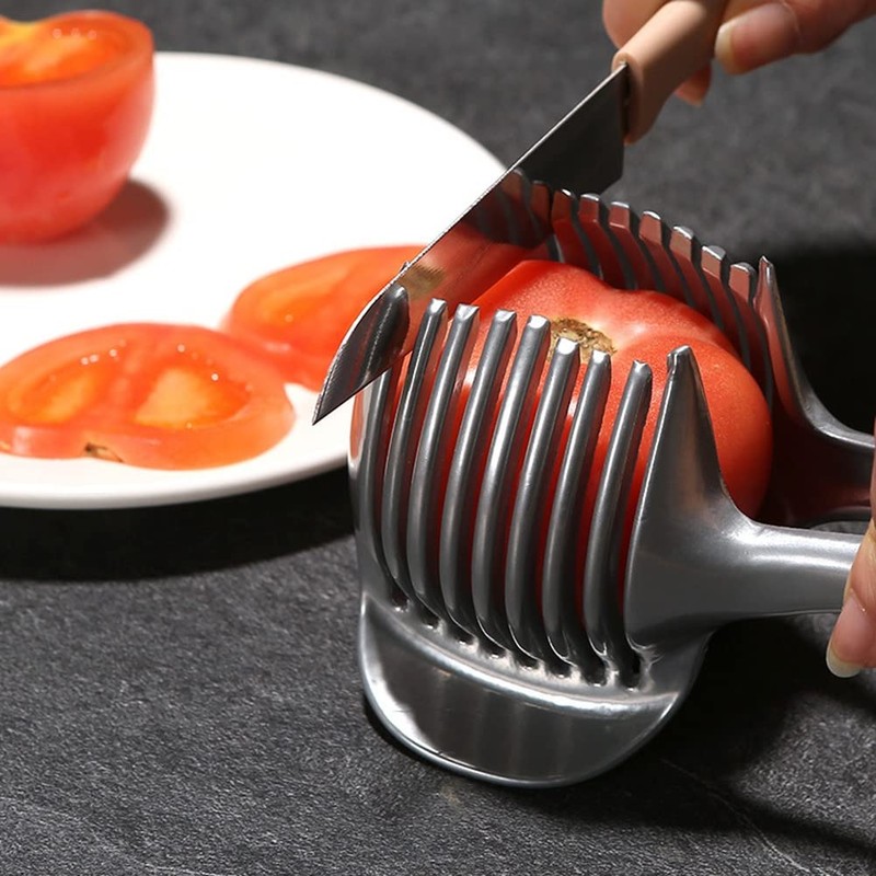 Srrrwunti Tomato Lemon Slicer Stand Fruit Cutter with Handle Kitchen