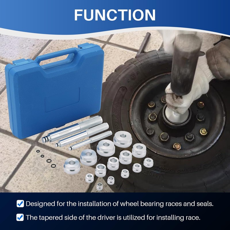 DASBET 17PCS Axle Bearing Race Seal Bushing Driver Install Set