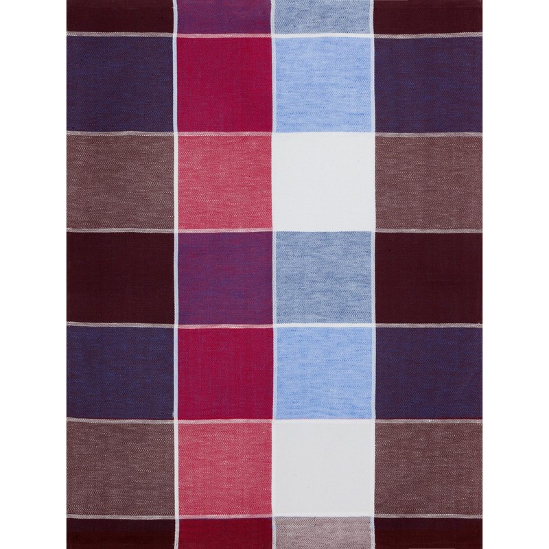 Kracht Pack of 3 Half-Linen Tea Towels Block Check 50