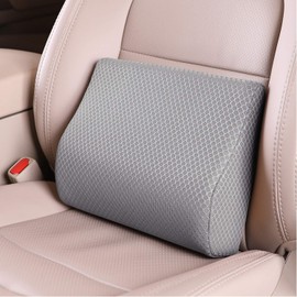 TISHIJIE Memory Foam Lumbar Support Pillow for Car - Mid/Lower Back Support Cushion for Car Seat (Gray)