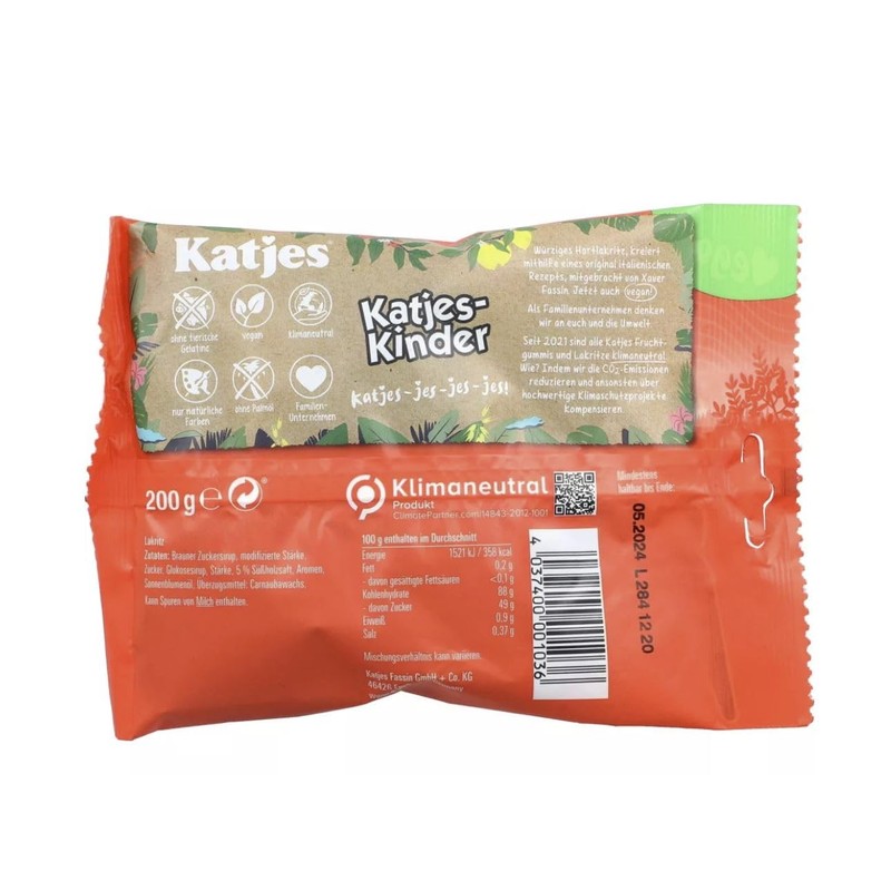 Katjes Kinder Licorice Cat-shaped Drops 200g Licorice Pieces(pack of 3)