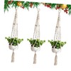 FUNOMOCYA Flowerpot String Bag Set 3pcs Handmade Cotton Net Large