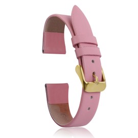 YIEMI Leather Watch Strap，22mm Width Watch Band Elegant Leather Watch Strap for Men and Women（Pink）