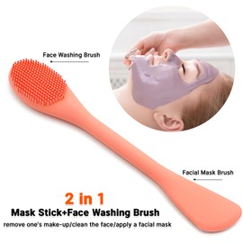 Silicone Facial Cleansing Brush,Face Masks Skincare Brush for Pore Cleansing(Orange)