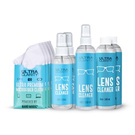 Ultra Clarity Powered by Nano Magic Eyeglass Lens Cleaning Spray 22oz Value Pack | 2 2oz Sprays, 6oz Spray, 2 6oz Refills, 5 Microfiber Cloths | Ideal for Glasses, Phone, Screens, Coated Surfaces