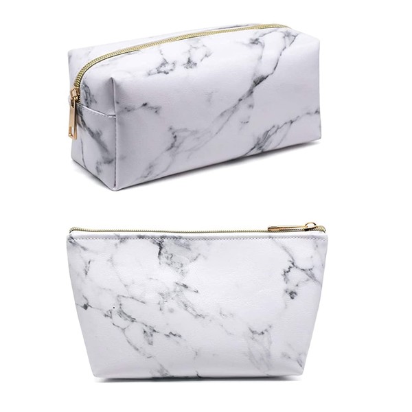 Cosmetic Bags Pencil Case Marble, Pack of 2 Marble Cosmetic Makeup Bag, Marble Pencil Case, Cosmetic Travel Toiletry Bag, Cosmetic Bag Women for Girls, Bag for Travel, Holiday, Home, beige, Fashion