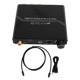 192KHz Digital to Analog Sound Converter with Volume Adjustment Digital Optical Coaxial to Analog Stereo RCA 3.5mm Jack Converter