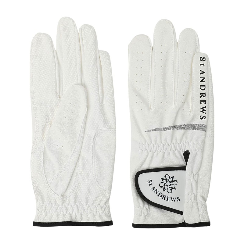 St Andrews 042-5985252 030_White x Black S (19-20cm) Women's Gloves
