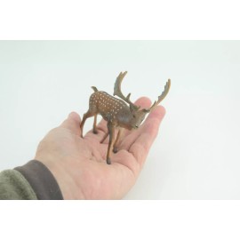 Collectible Wildlife Gifts Fallow Deer Toy, Realistic Hand Painted Rubber Model, 4 1/2 Inches CH829 BB194