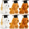 Hungdao 6 Pcs Graduation Stuffed Animal Dogs Puppy Stuffed Animal