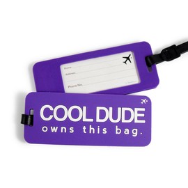 Heartwarmers Fun Holiday Suitcase Luggage Tags, Cool Dude Owns This Bag