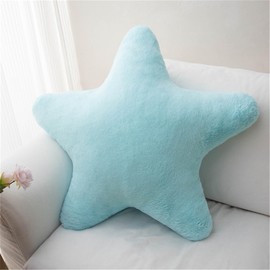 Cuddly Cushion Children's Star Cushion, Soft Fluffy Star Shape Decorative Cushion Sofa Cushion, Plush Cushion, Decorative Cushion for Girls and Boys, Home Bedroom Decoration (Blue, 40 cm)