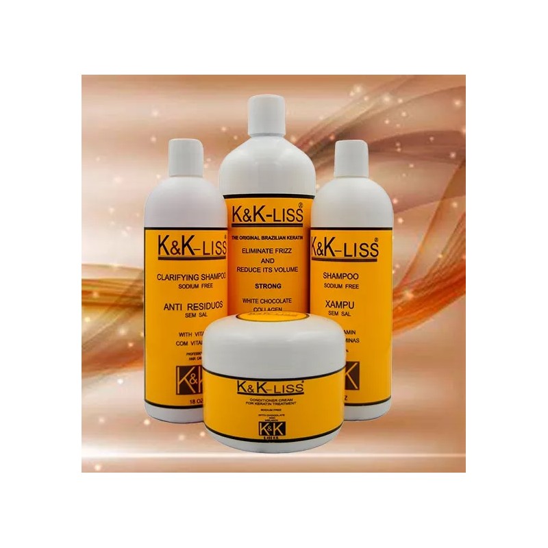 K&K-LISS Kit Completo De Keratina Original Brasileña Alisante 100 1l