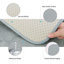 PAWCHIE Guinea Pig Cage Liners, Washable Guinea Pig Bedding for Midwest Cage 2 Pack 27"X14", Reusable Anti Slip Waterproof, Absorbent Guinea Pig Pee Pad for Small Animal, Rabbit, Bunny, Chinchilla