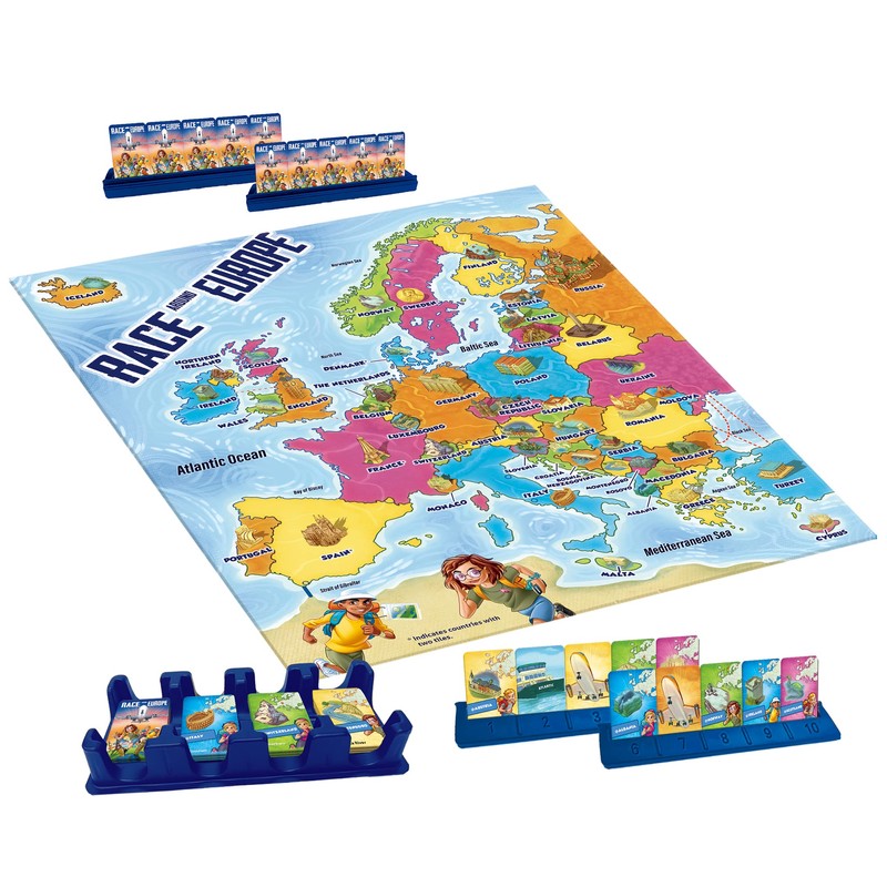 PlayMonster Games Race Around Europe Board Game, Multicolor