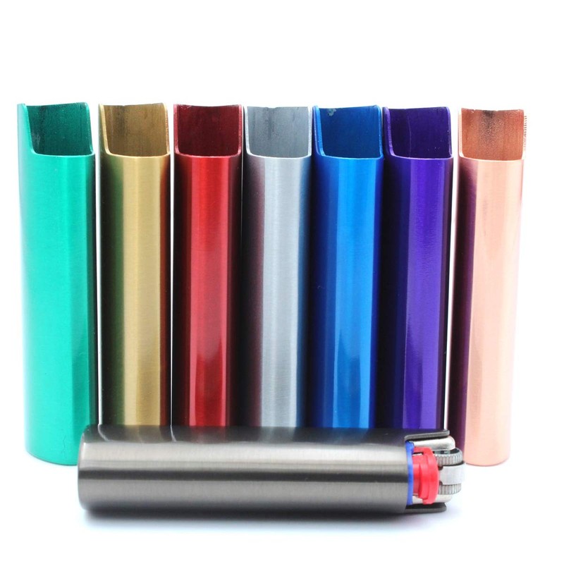 Lucklybestseller 8Pcs Set Metal Lighter Case Cover Holder for BIC