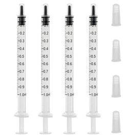 30 Pack 1ml Syringes for Liquid with Cap,Colostrum Syringe Individually Wrapped for Pet Feeding,Oral,Scientific Labs