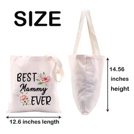 JXGZSO Mammy Gifts Best Mammy Ever Tote Bag Mother's Day Gift For Mom Grandma Grandmother (Best Mammy Tote CA)