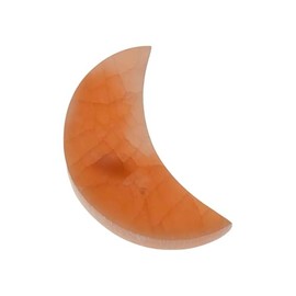 NKlaus Peach Selenite Moon Plate 8 x 14 cm - Hand Carved Peach Selenite Plate in Moon Shape, Ideal for Meditation, Energy Work and Spiritual Decoration, Soothing Energy 16462