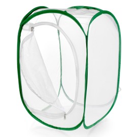 Collapsible Caterpillar Habitat, Monarch Butterfly Cage Habitat with 5 Mesh Panels for Airflow Pop Up Butterfly Kit, 40 x 40 x 60CM Tall