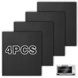 Air Fryer Oven Liners for Breville Mini Smart Oven Air Fryer, Black 4pcs Air Fryer Liners Reusable Baking Mat Compatible with Breville Mini Oven BOV450