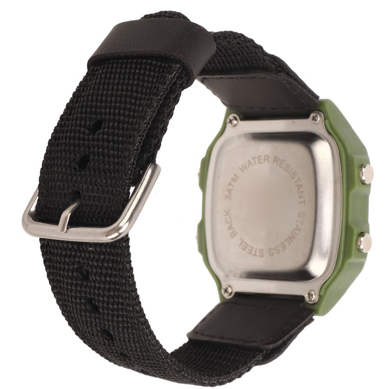 Digital Sport Watch Canvas Strap Luminous Waterproof Retro Sport Watch