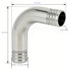 Closmos Stainless Steel 304 Sanitary Hose Barb Fitting 1-1/4" Barbed