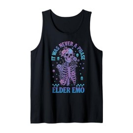 Elder Emo Club Skeleton It Was Never A Phase Tank Top