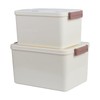 PENCK Portable Plastic Storage Bins, 2pcs Stackable Storage Container with