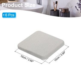 PATIKIL Square Diatomite Drink Coasters 4inch, 6 Pack Water Absorbent Diatomaceous Coaster Quick Dry Cup Coaster for Bathroom Kitchen Laundry Room, Light Gray