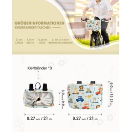 ANZOME Handlebar Bag Children's Bicycle Basket Front for Girls Bicycle Basket for Children Bicycle Accessories for Balance Bike, Tricycle, Scooter