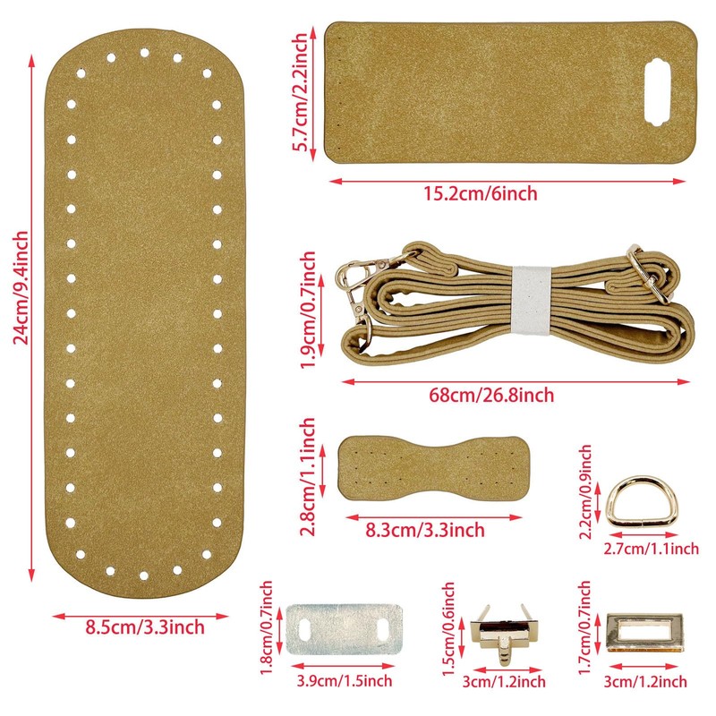 JMZLLRX Bag Base for Crocheting, PU Leather Bag, Knitting Set