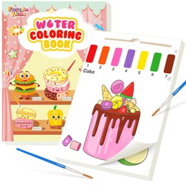 FEREDO KIDS Paint with Water Coloring Book for Toddlers - Mess Free Watercolor Painting Activity Kit - Arts & Crafts for 3 4 5 6 Years Old - Paper Drawing Travel Book, Christmas Gift Party Toys